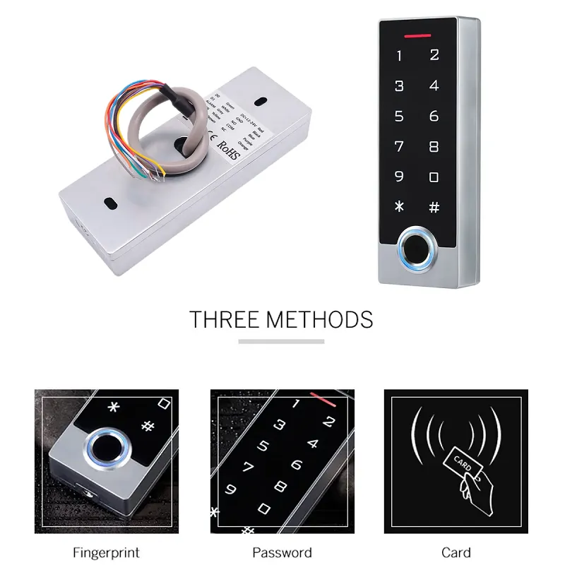 Card access reader with fingerprint system